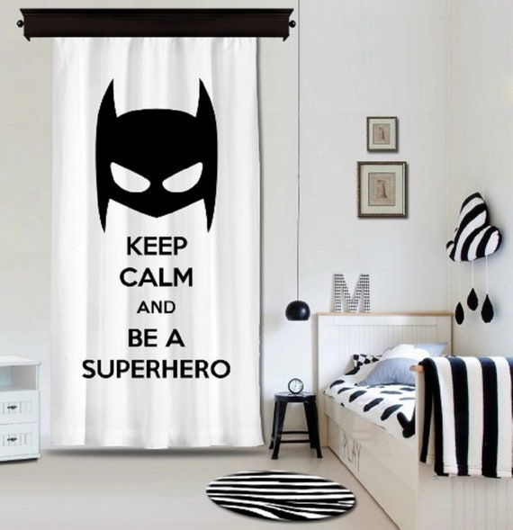 Hero Boy Curtain By Ziganashop Decorative Curtains Curtains Etsy