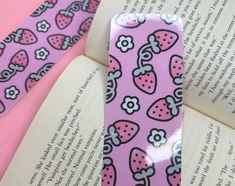 Strawberry Aesthetic Bookmark | Cute Handmade Bookmark - Unique Book Gifts