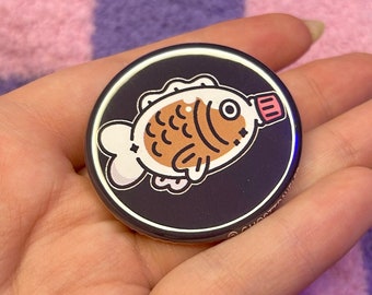Taiyaki Fish Steel Pin | Japanese Treat Pinback Button (1.75 inch)