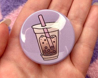 Bubble Tea Pin | Steel Pinback Button (1.75 inch)