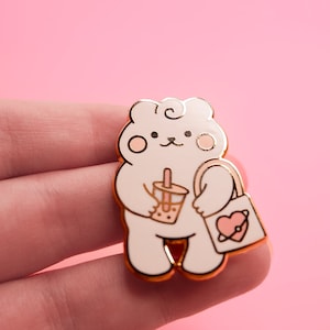 Bear Boba and Totebag | Enamel Pin