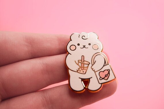 Bear Boba and Totebag | Enamel Pin