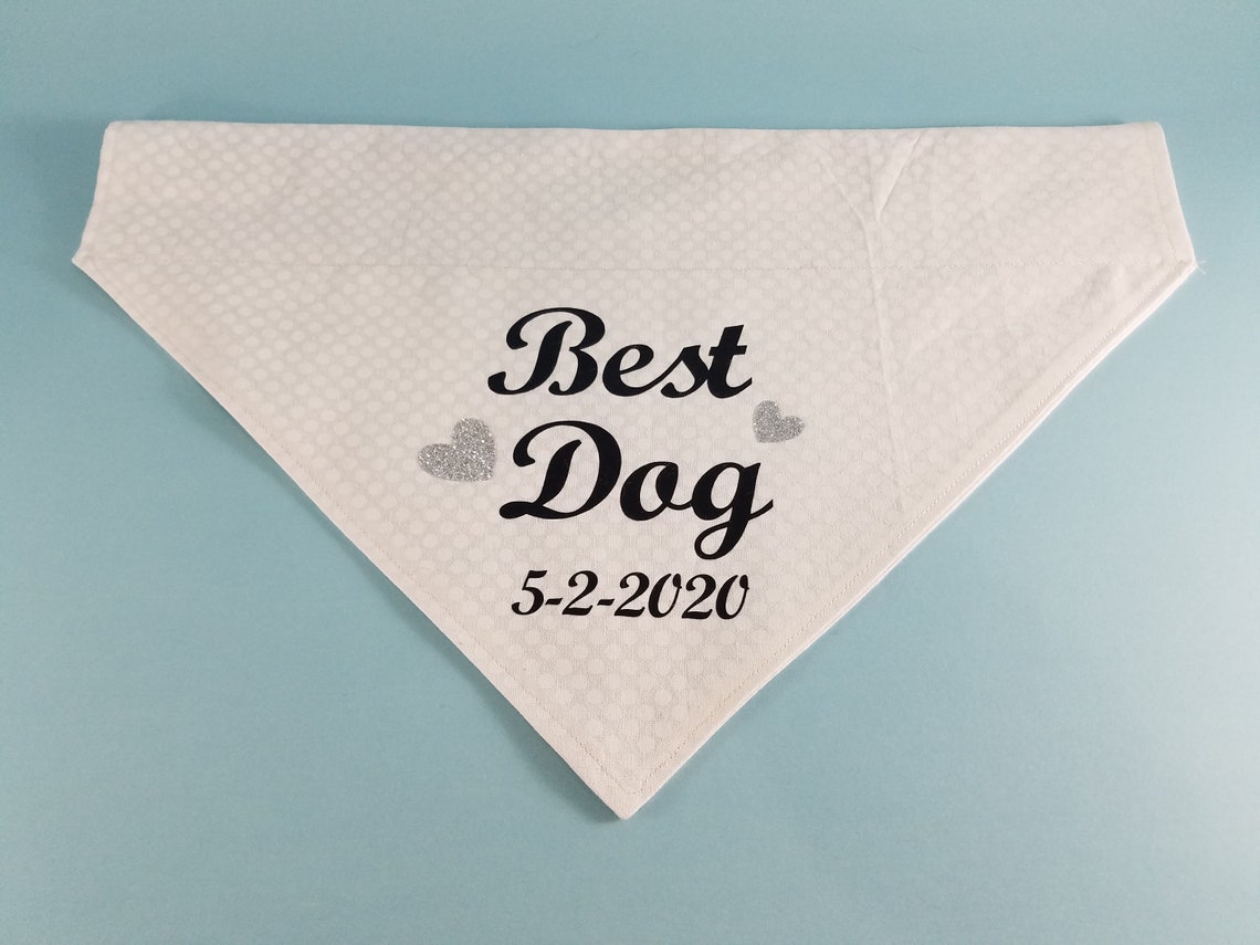 Personalized Best Dog Wedding Dog Bandana with Date Wedding Etsy