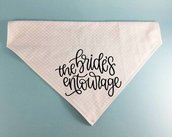 The Bride's Entourage Dog Wedding Bandana, Funny Dog Bandana for Wedding, Dog Wedding Attire, Dog Bandana for Wedding Pictures, Flower Girl