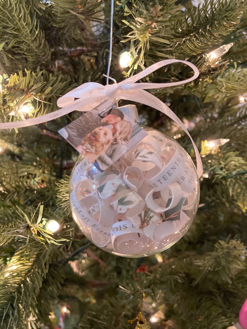 Wedding Invitation Oranament, Wedding Keepsake Ornament, Christmas Ornament made from Wedding Invitation, Wedding Invitation Christmas Ball