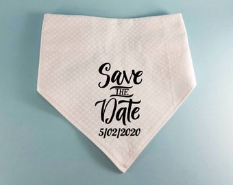 Save the Date Dog Engagement Announcement Bandana, Wedding Announcement Dog Bandana, Engagement Dog Bandana, Dog Wedding Bandana