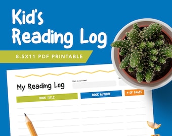 Kids Reading Log - PDF, Printable Reading Log, Reading Tracker, Printable Stationary