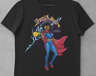 Black Girl Superhero T-shirt; Natural Girls Rock, Afro Girl Super Hero Tshirt, Black Female Super Hero, African American Female Super Hero