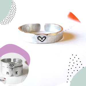 10 year,Tin anniversary gift-Hug and kisses couple ring-valentines