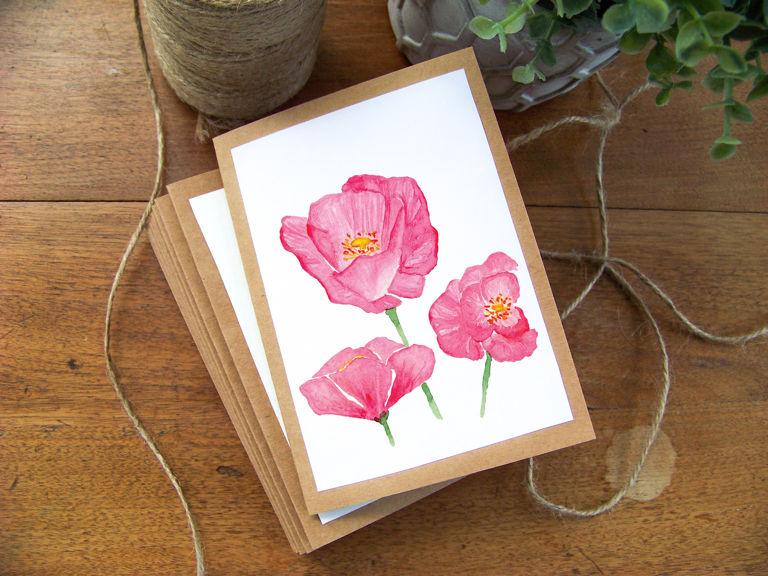 Watercolor Flower Cards - Set of 6 Note Cards - Etsy