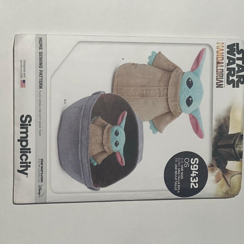 Simplicity S9432 UNCUT Star Wars Mandalorian Plush Grogu Soft Space Pram image 1