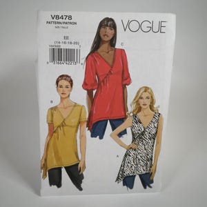 Vogue V8478 Misses Tunic Sewing Pattern EE (14-16-18-20) Uncut