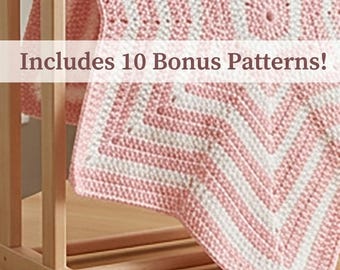 Crochet Pattern Baby Blanket Star Digital Download 10 Pattern Bonus included