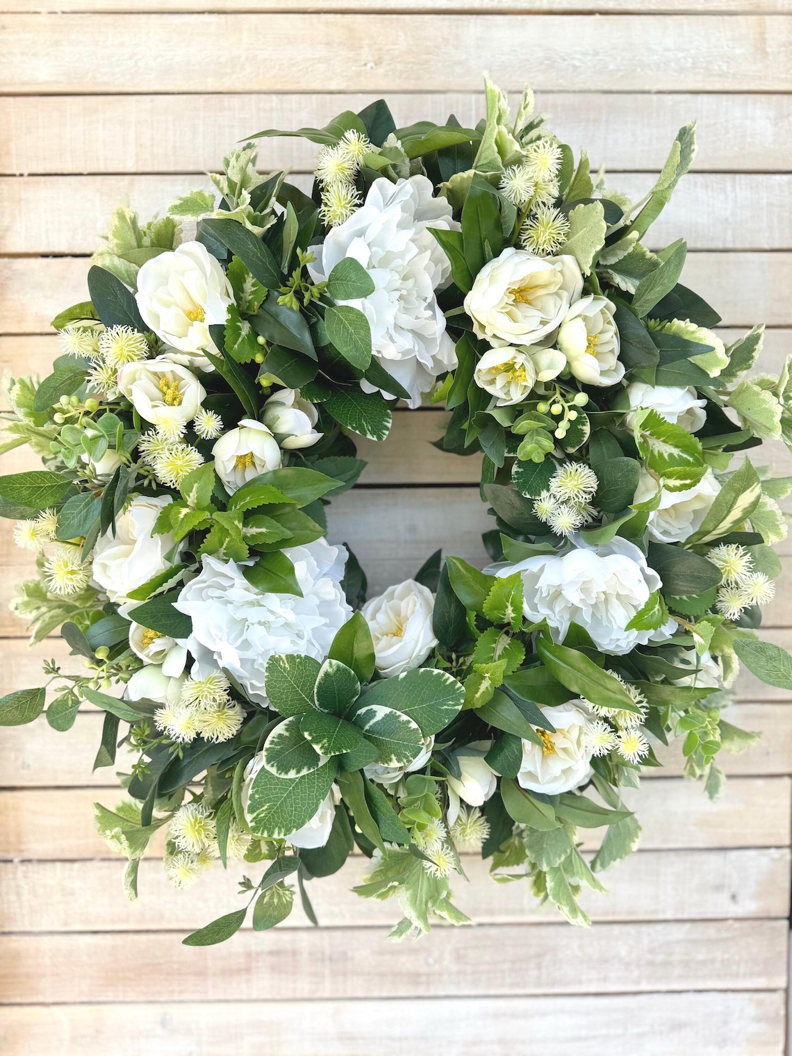 Spring Wreath Summer Wreath Peony Wreath Everyday Wreath White spring-wreath-summer-wreath-peony-wreath-everyday-wreath-white