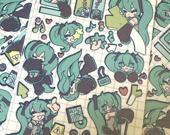 Hoja de pegatinas de Hatsune Miku (predeterminada)