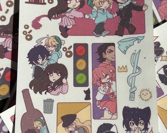 Feuille d'autocollants inspirés du noragami