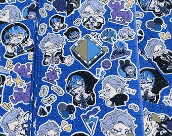 Feuille d'autocollants inspirés des tenues clubwear de Twisted Wonderland