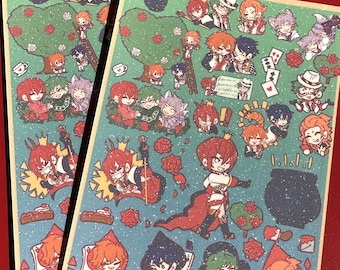 Twisted wonderland Inspired sticker sheets