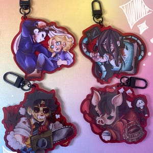 Slasher killers - Red acrylic charms - 3 inches Charm