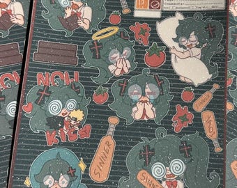 Rotten Girl Miku inspired sticker sheet