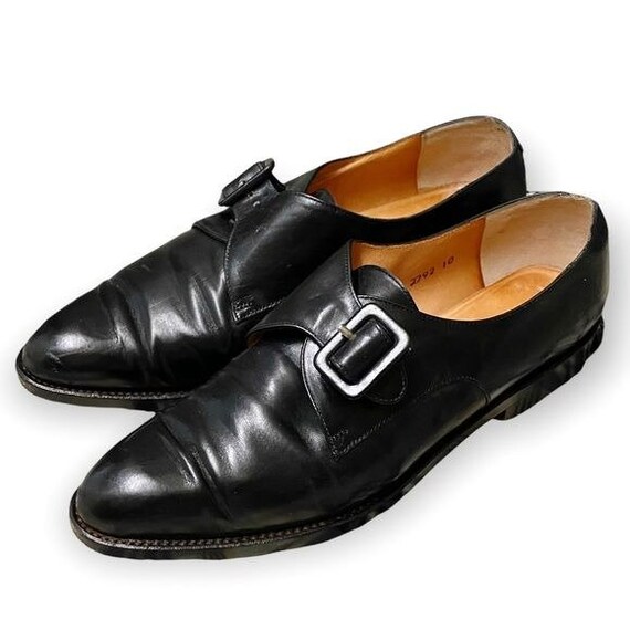 Vintage Robert Clergerie Black Leather Monk Strap Flats Size 7 