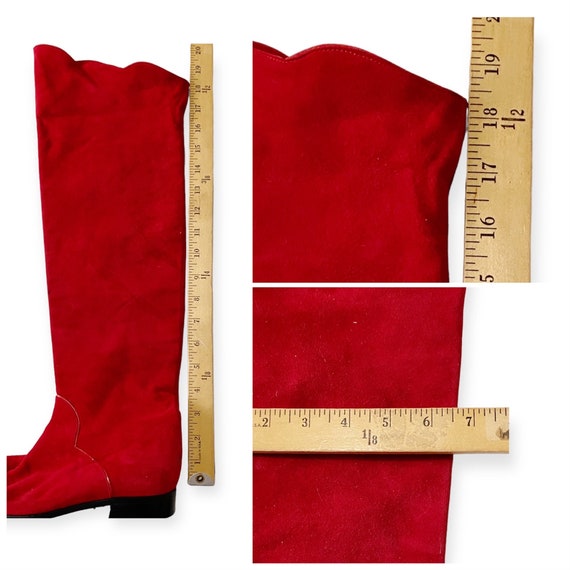 Vintage Yves Saint Laurent red suede over the kne… - image 10