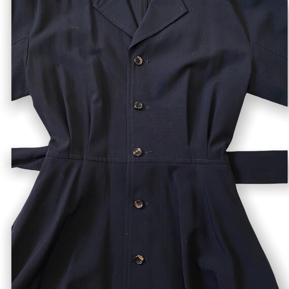 Vinage Comme Des Garcons Tricot Navy Wool Belted … - image 4