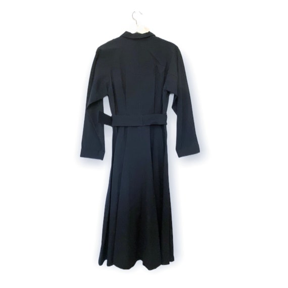 Vinage Comme Des Garcons Tricot Navy Wool Belted … - image 2