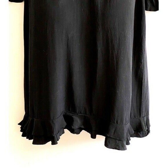 Vintage Gucci Ruffle Trim Washed Silk Black Dress… - image 7