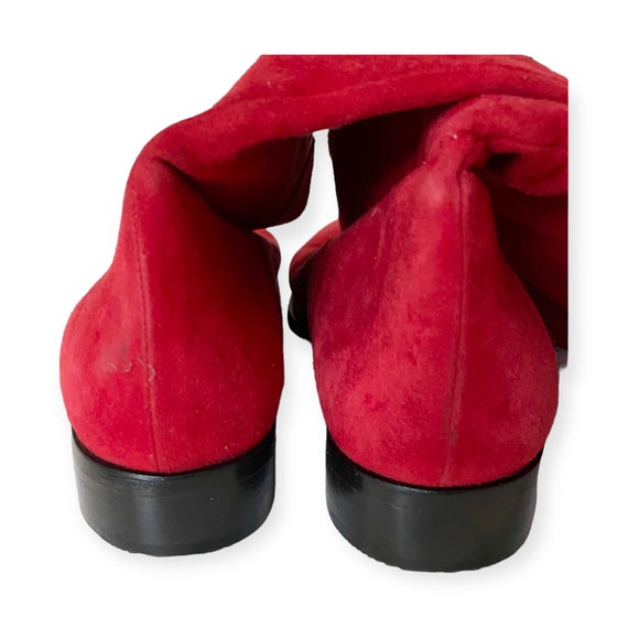 Vintage Yves Saint Laurent red suede over the kne… - image 7