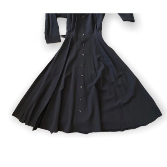 Vinage Comme Des Garcons Tricot Navy Wool Belted … - image 5
