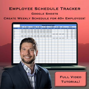Employee Work Schedule | Business Scheduling | Weekly Work Schedule | Employee Timesheet Template | Shift Scheduling | Google Sheets