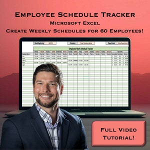 Employee Work Schedule | Business Scheduling | Weekly Work Schedule | Employee Timesheet Template | Shift Scheduling | Microsoft Excel
