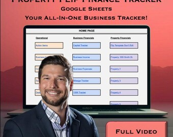 Real Estate Property Flipping Finance Tracker Template | House Flipping Template | Real Estate Investment Finance Tracker