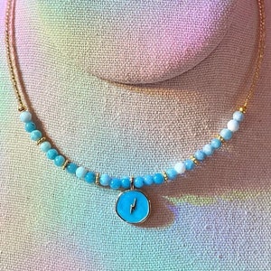 Larimar Beaded Choker Necklace