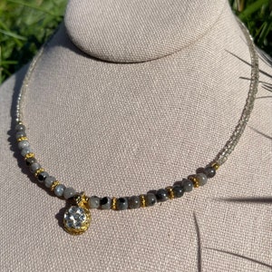 Black Labradorite Beaded Necklace