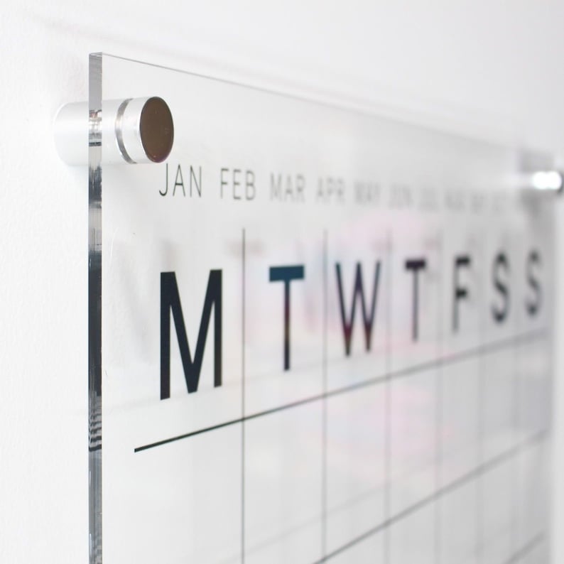 Clear Acrylic Monthly Wall Calendar Planner Etsy