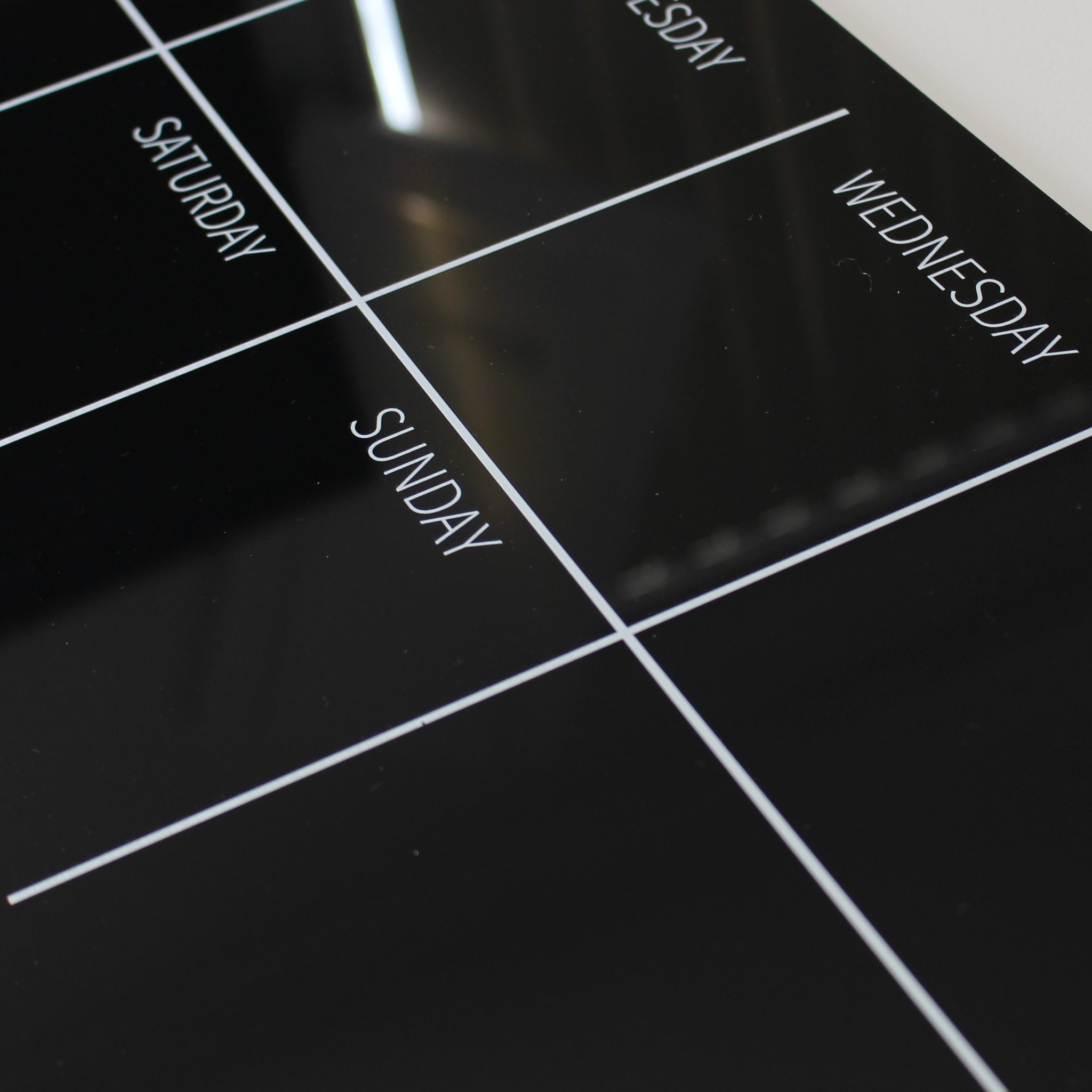 Black Acrylic Weekly Wall Calendar Planner Landscape Medium Etsy