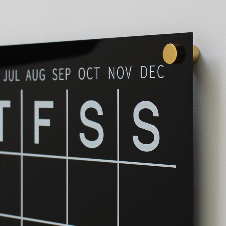 Black Acrylic Monthly Perpetual Wall Calendar Planner With Etsy