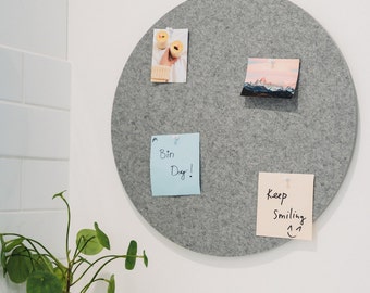 LARGE Circle Round Pin Board | Memo Board | Note Board - LIGHT GREY