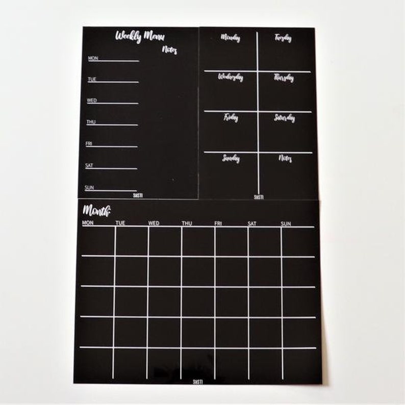 Black Fridge Monthly Planner Calendar Etsy Australia