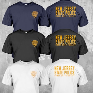 New Police Department US United States NJ New Jersey State police Trooper Security  Rescue Tshirt