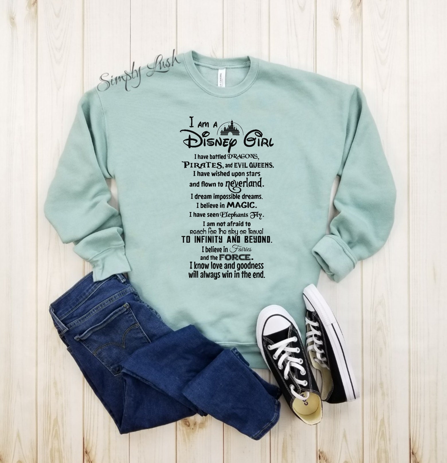 I am a Disney Girl quote fleece sweatshirt disney | Etsy