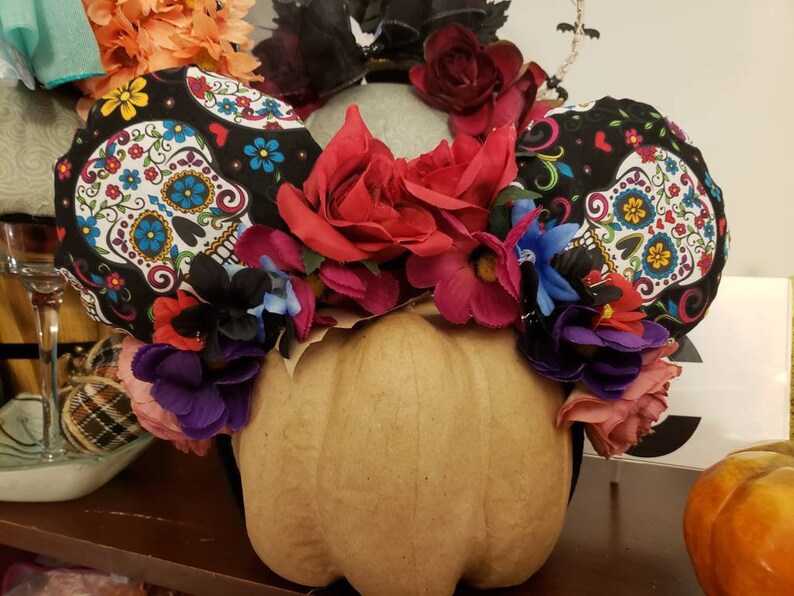 Coco Disney inspired Day of the dead sugar skull these make great not to scary Halloween ears.