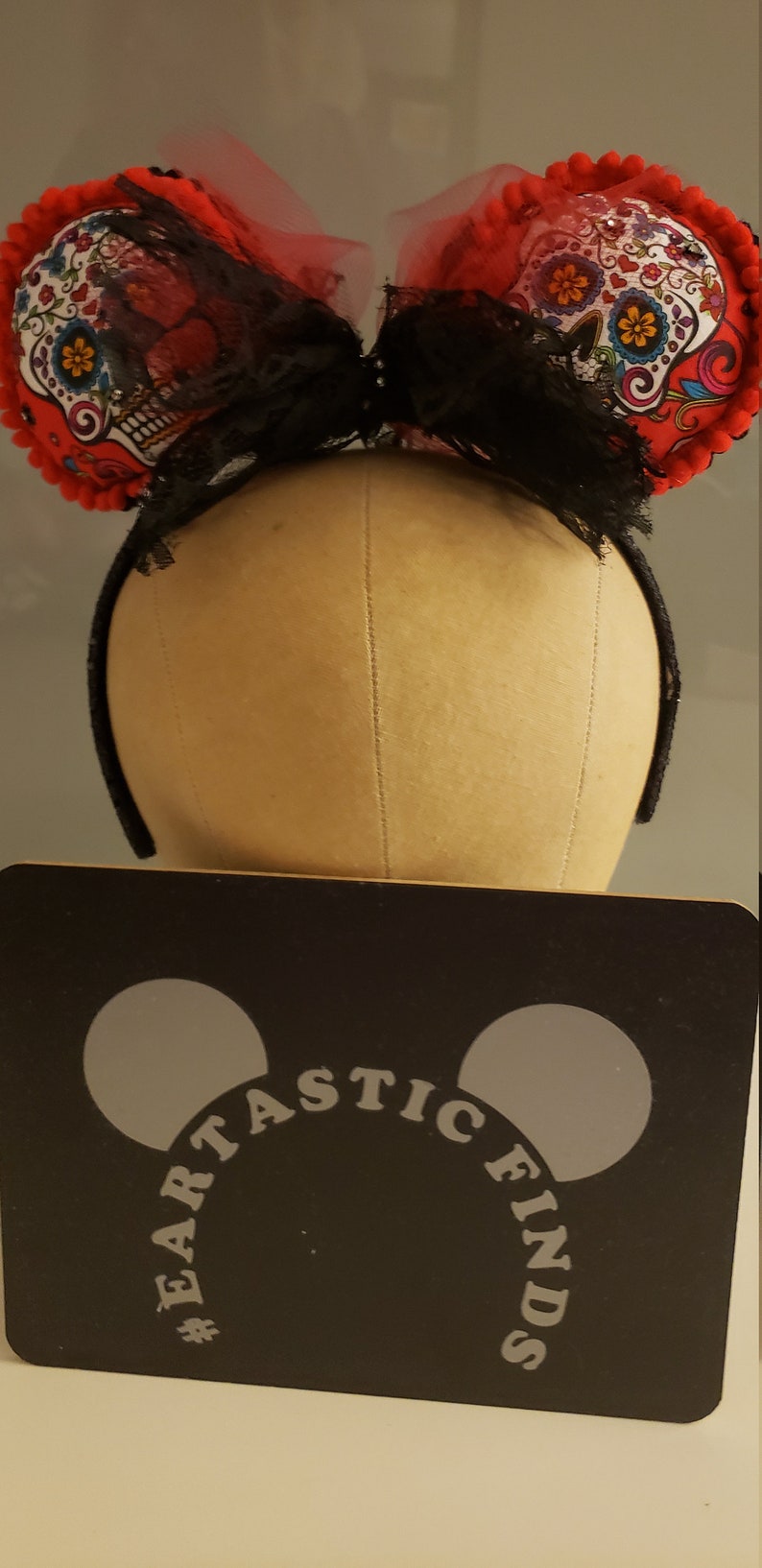 Coco Disney inspired Day of the dead sugar skull these make great not to scary Halloween ears.