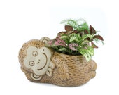 Monkey planter with indoor mini palm tree, succulent, lucky bamboo, air plant, cute animal planter, unique holiday birthday gift
