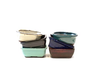 Ceramic Bonsai Training Pot: Rectangle or Oval - 5"