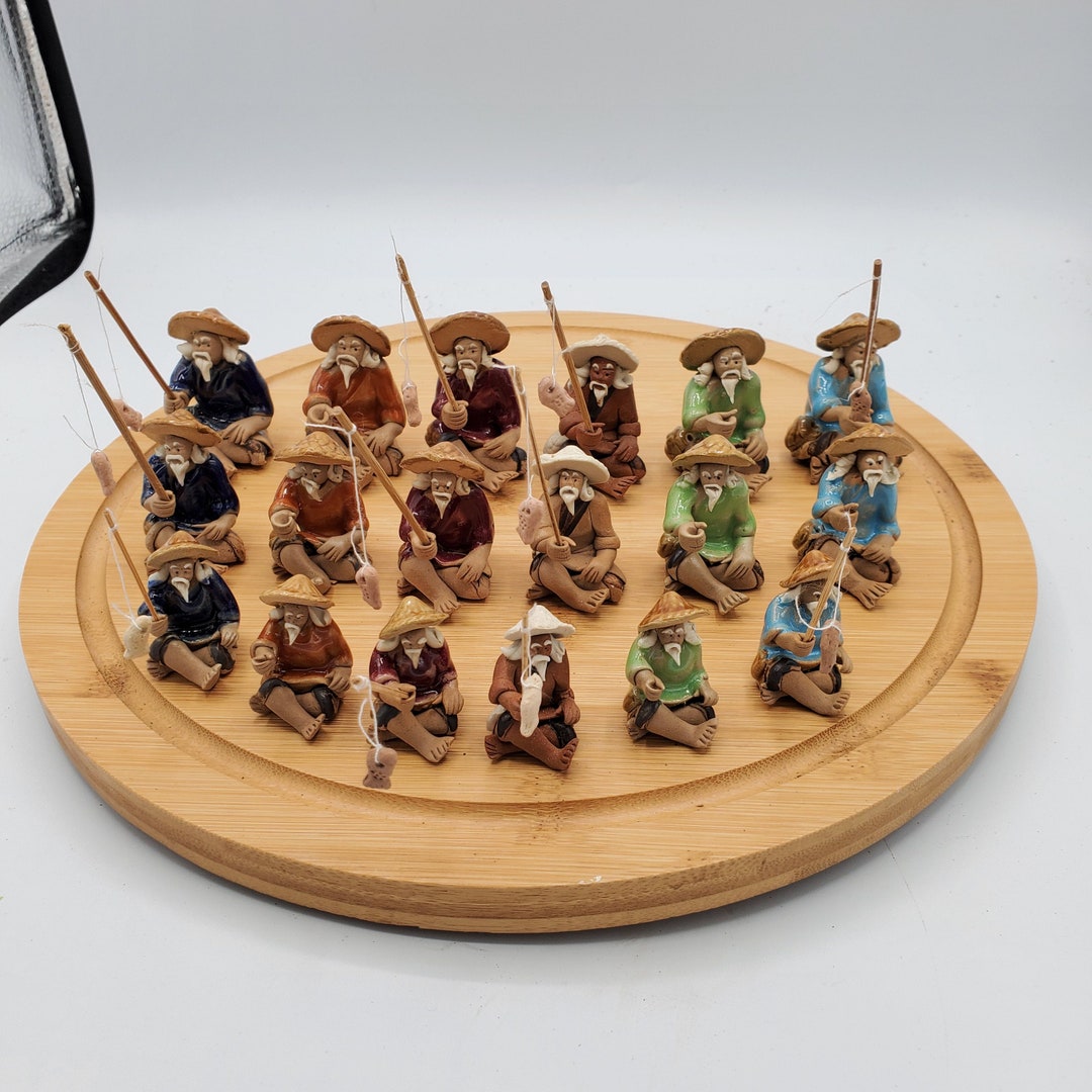 Bonsai Figurines 1.251.75 Mudmen Fisherman, Bonsai Decorations