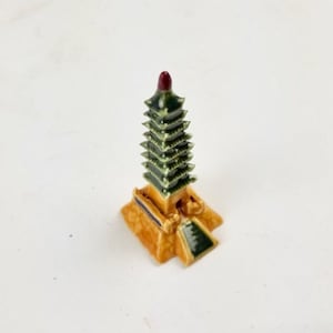 Handmade Pagoda Figurine: Bonsai Zen Garden Decor
