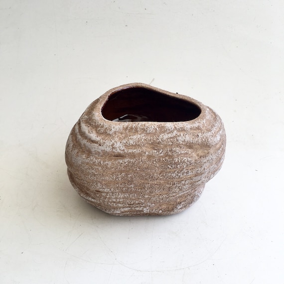 Rock Ceramic Bonsai Planter, Succulent Fairy Garden Pot (6 inch)